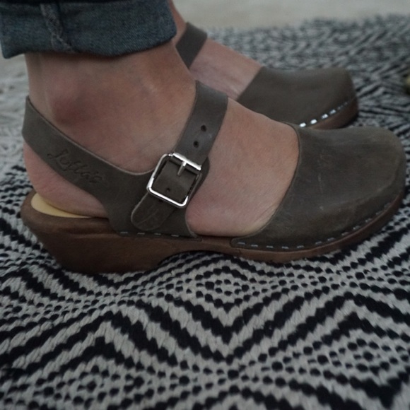 Authentic Swedish Leather/Wooden Clogs - Picture 4 of 4